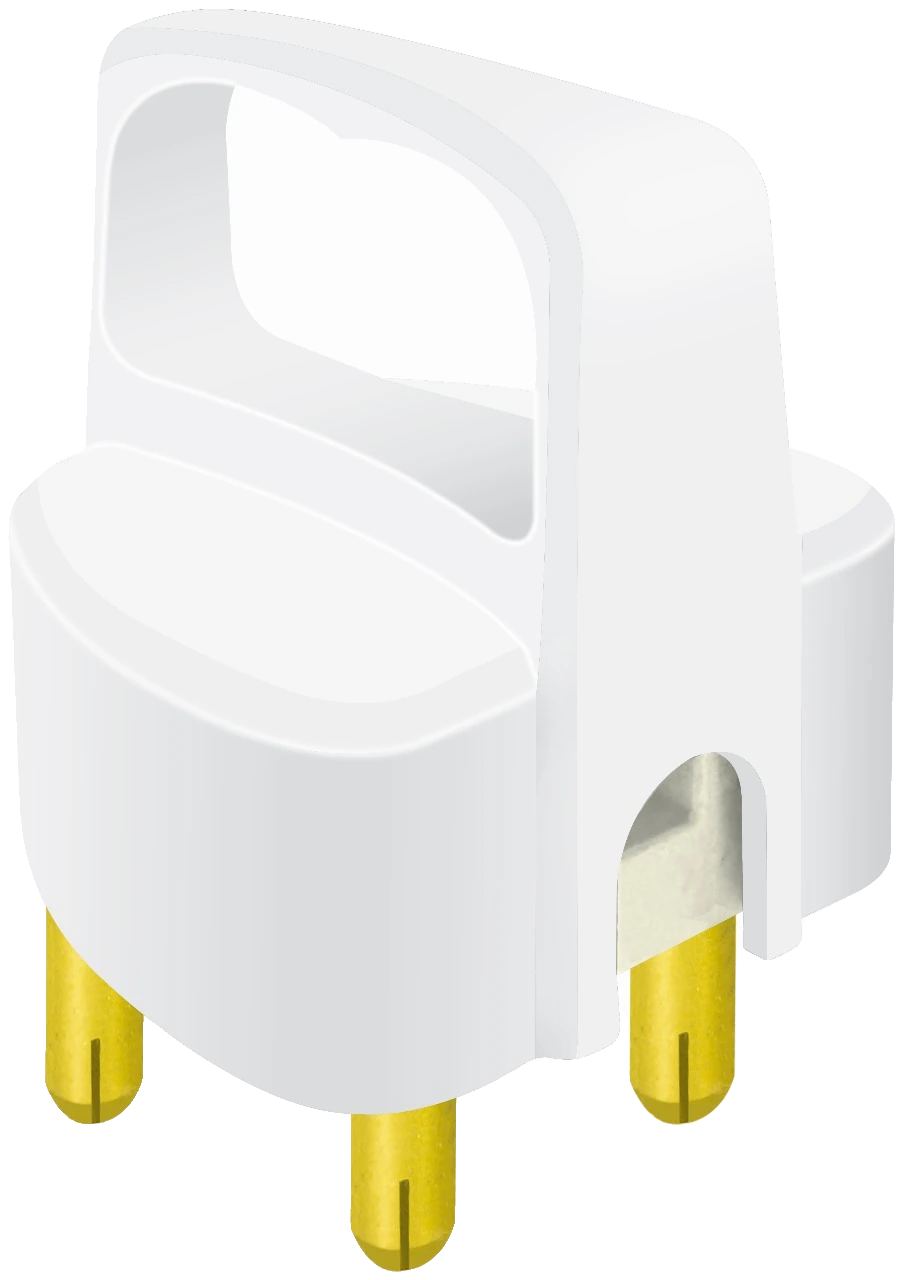3-Pin Shoe Handle TOP WHT Porcelain 40A